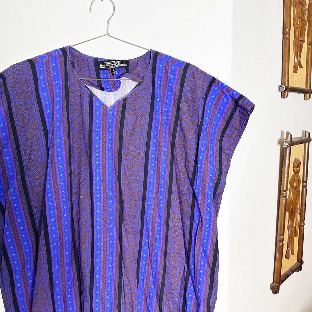J. Peterman Vintage Cotton Multicolored Caftan Kaftan House Dress MuuMuu sz M - Picture 2 of 9